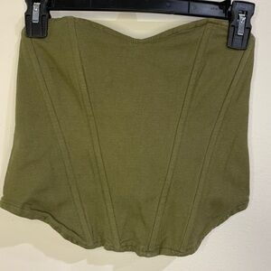 JLUXLABEL Khaki Strapless Corset Top Size M Coquette 90s Y2K